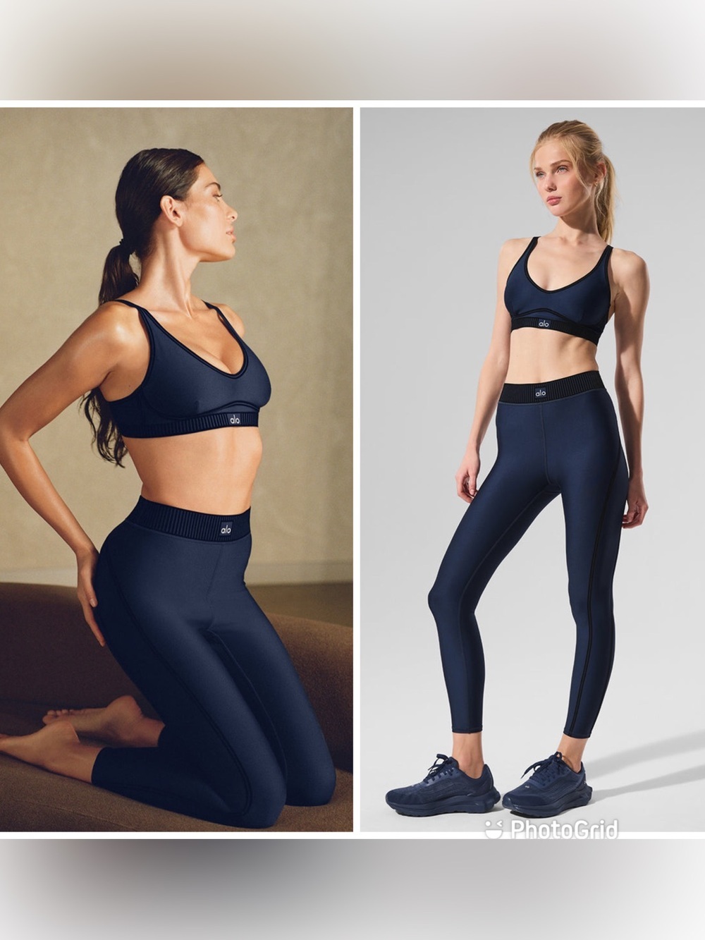 Alo Airlift High-Waist 7/8 Line Up Legging + Airlift line Up Bra in Navy SET
